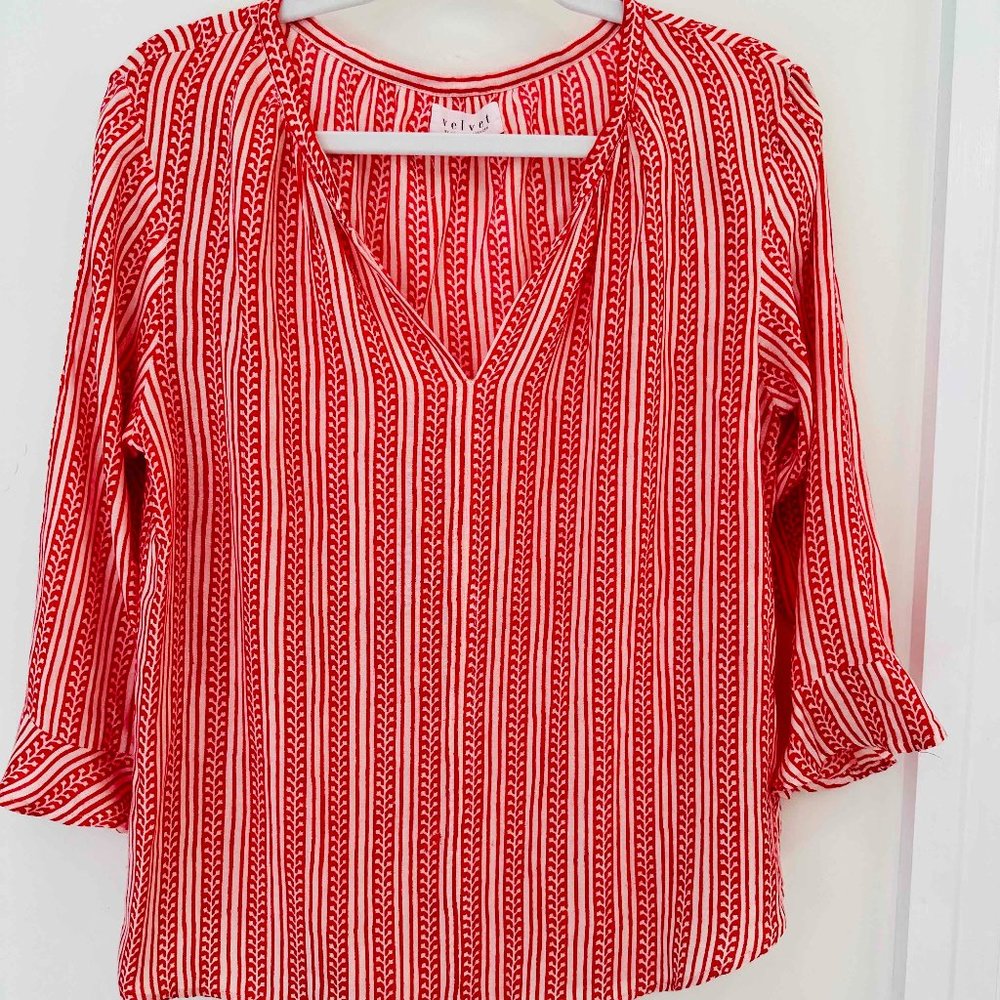 Velvet by Graham and Spenser Red Blouse